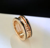 [Perlaura Jewelry ]ZERO 1 PINK GOLD BLACK CERAMIC RING