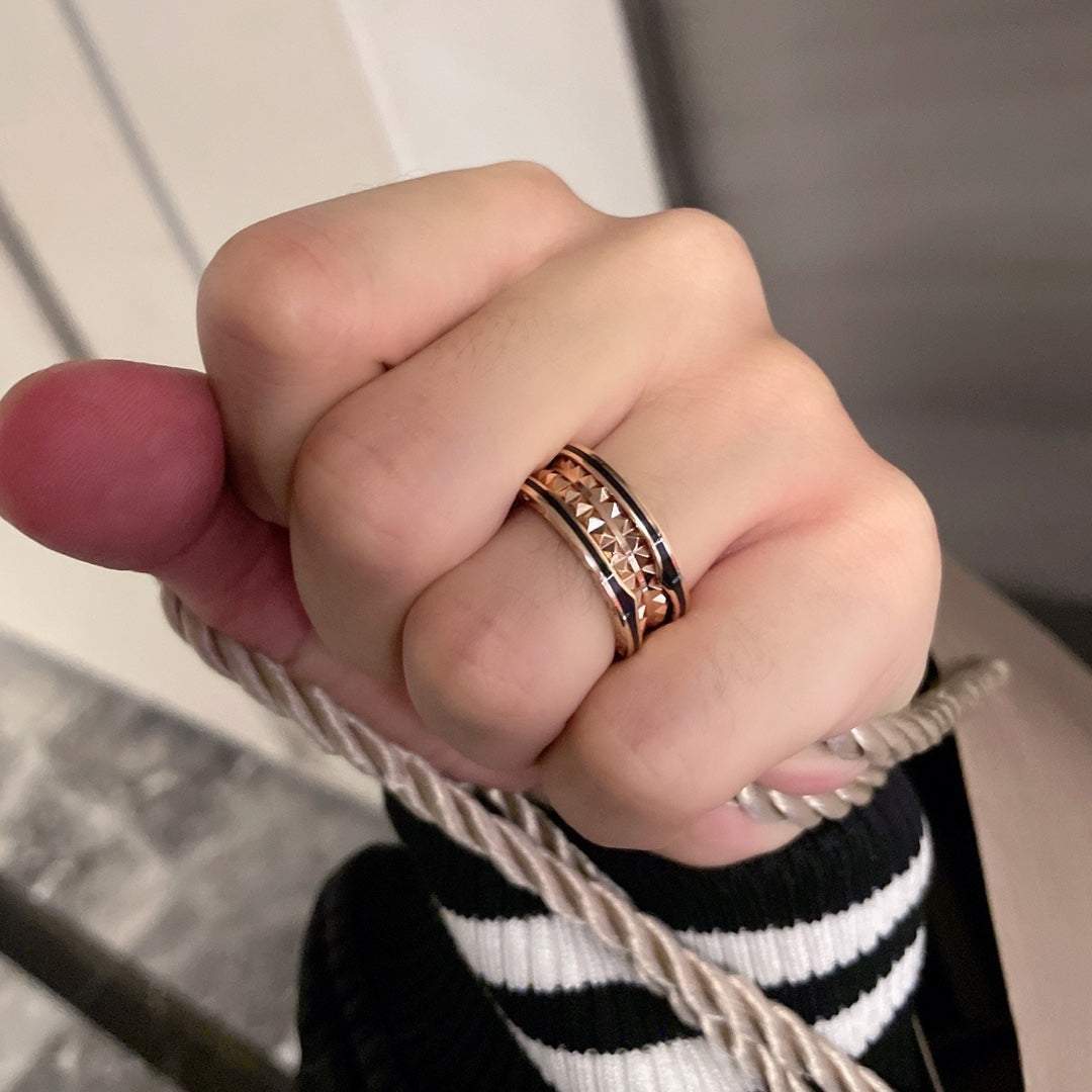 [：Polaidi]ZERO 1 PINK GOLD BLACK CERAMIC RING