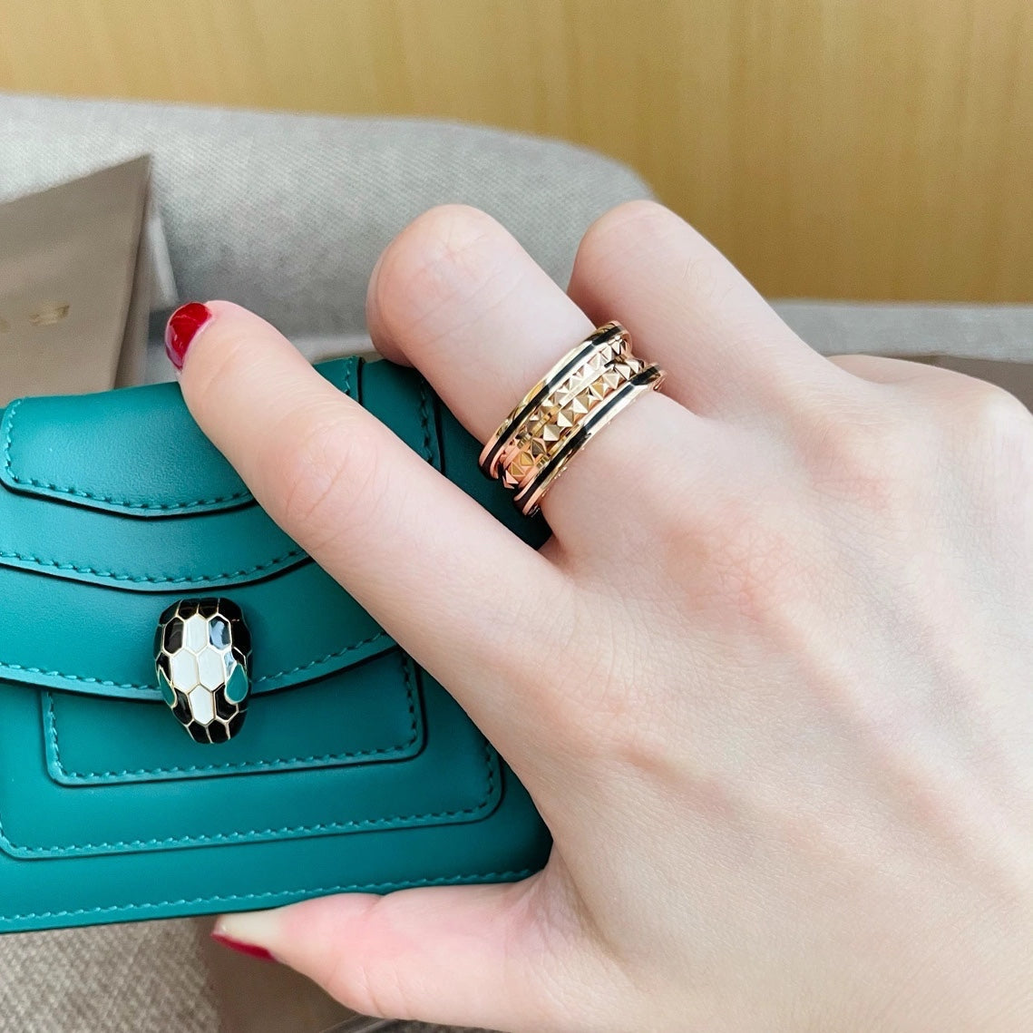 [：Polaidi]ZERO 1 PINK GOLD BLACK CERAMIC RING