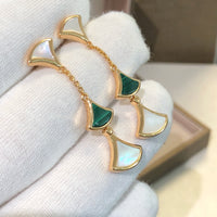 [Perlaura Jewelry ]DREAM EARRINGS 3 MOTIFS MALACHITE MOP PINK GOLD
