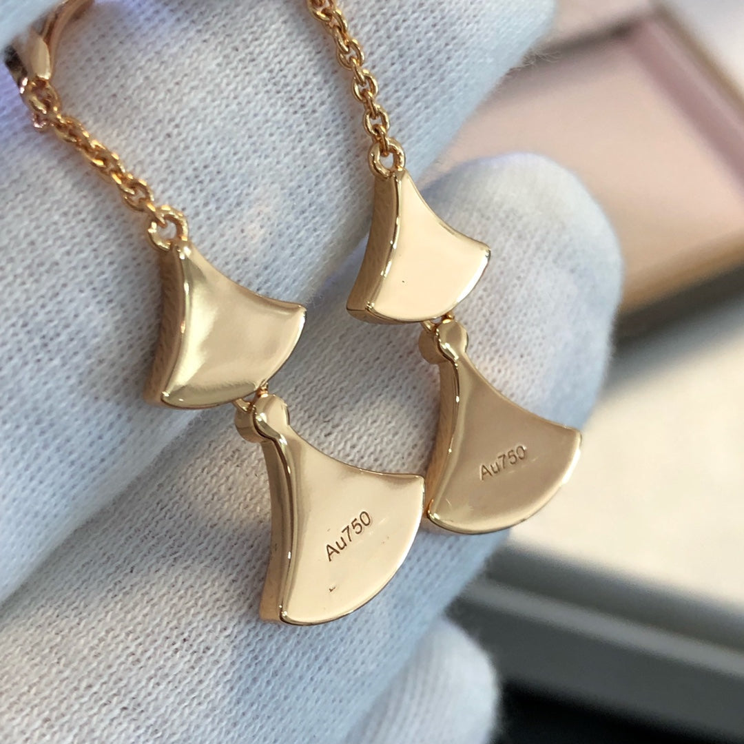 [：Polaidi]DREAM EARRINGS 3 MOTIFS MALACHITE MOP PINK GOLD