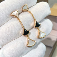 [Perlaura Jewelry ]DREAM EARRINGS 3 MOTIFS ONYX MOP PINK GOLD
