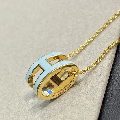 [Polaidi Jewelry]POP H LIGHT BLUE NECKLACE