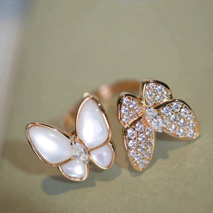 [：Polaidi Jewelry]TWIN BUTTERFLY DIAMOND MOP RING