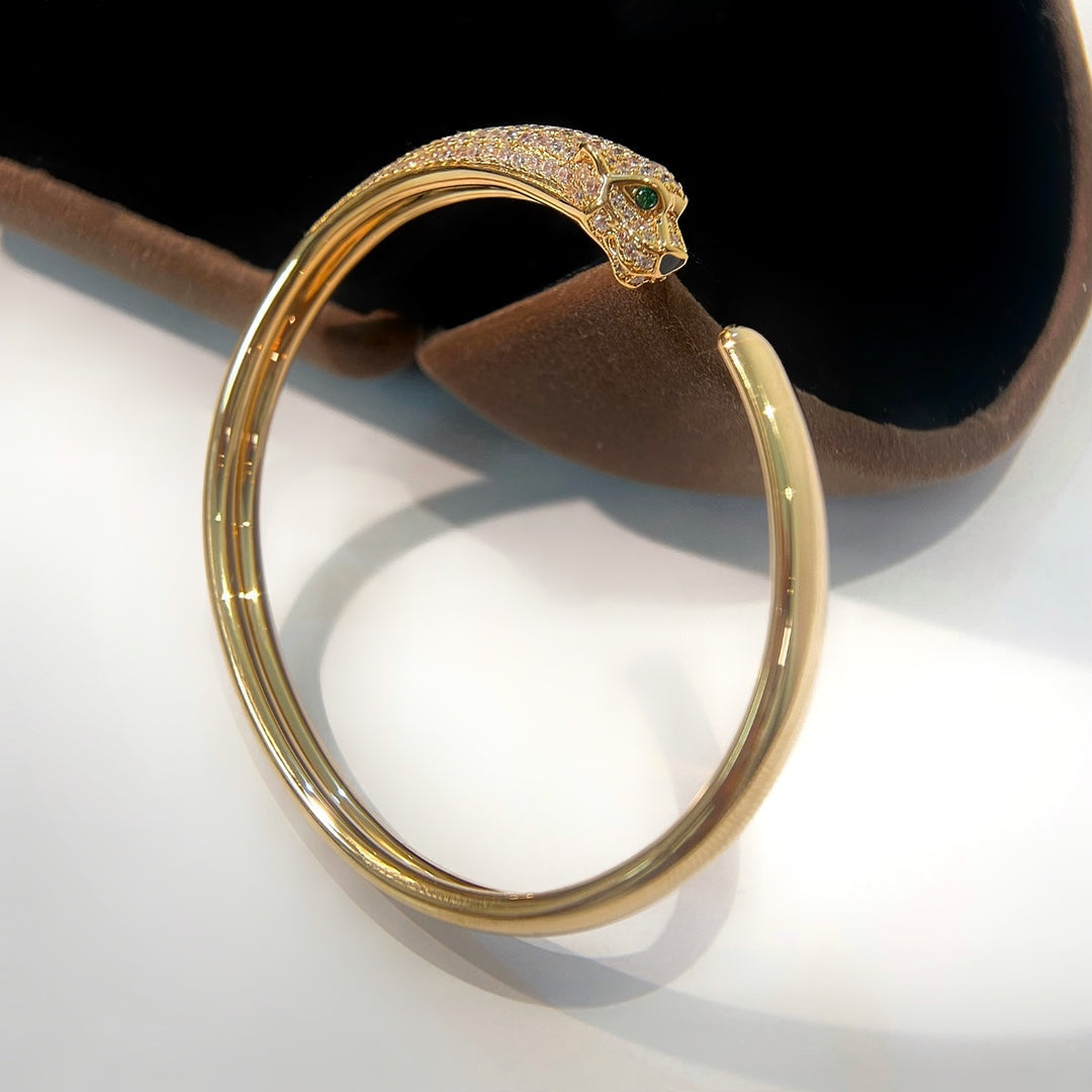 [：Polaidi Jewelry]PANTHERE GOLD DIAMOND OPEN BRACELET