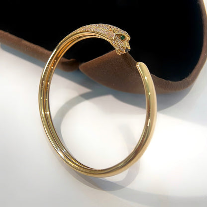 [：Polaidi Jewelry]PANTHERE GOLD DIAMOND OPEN BRACELET