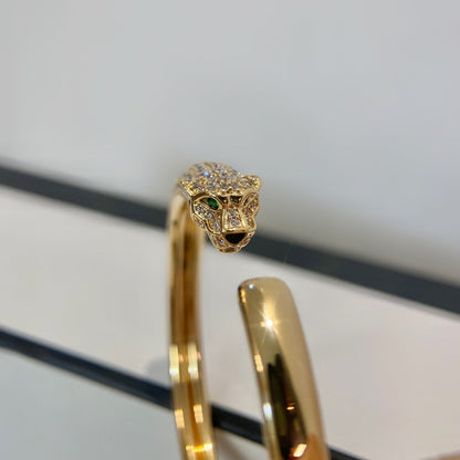 [：Polaidi Jewelry]PANTHERE GOLD DIAMOND OPEN BRACELET