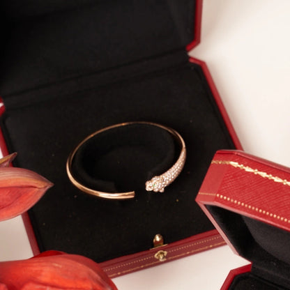 [Polaidi Jewelry]PANTHERE ROSE GOLD DIAMOND OPEN BRACELET