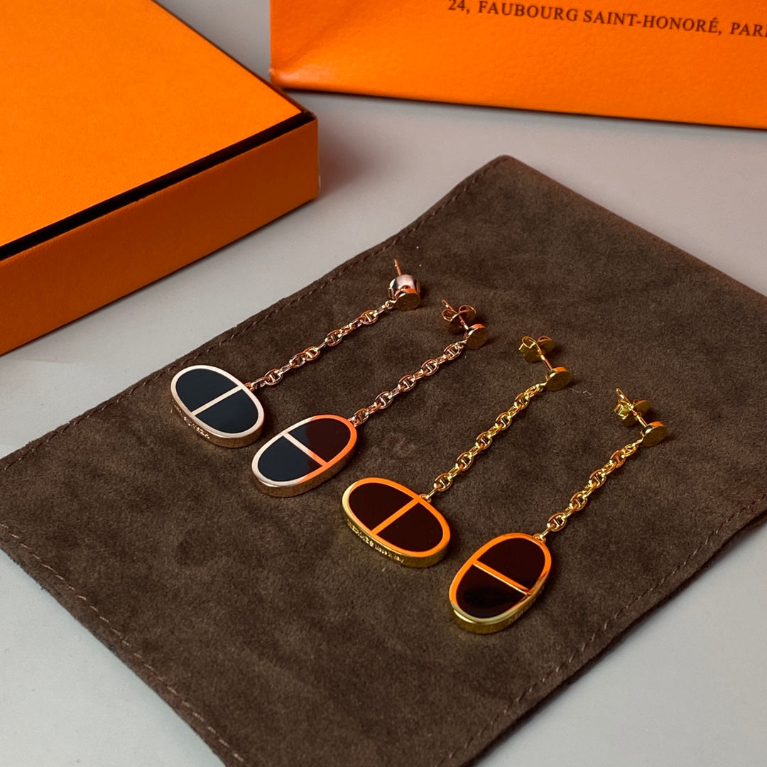 [：Polaidi Jewelry]CHAINE VERSO BLACK CERAMIC EARRINGS