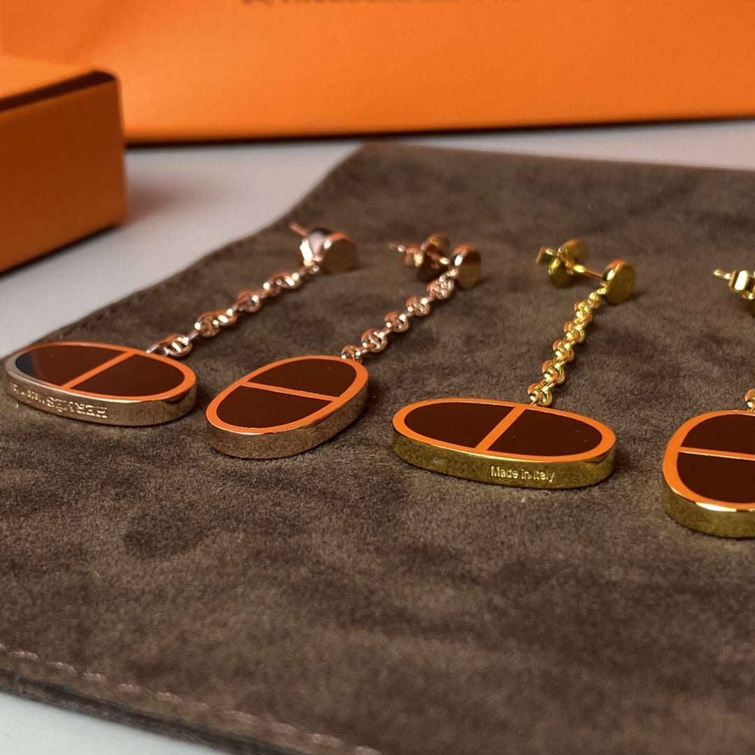 [：Polaidi Jewelry]CHAINE VERSO BLACK CERAMIC EARRINGS