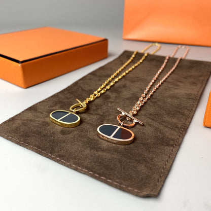 [：Polaidi Jewelry]CHAINE VERSO ブラックセラミックネックレス