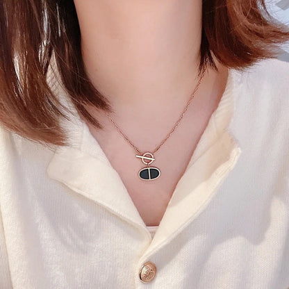 [：Polaidi Jewelry]CHAINE VERSO ブラックセラミックネックレス