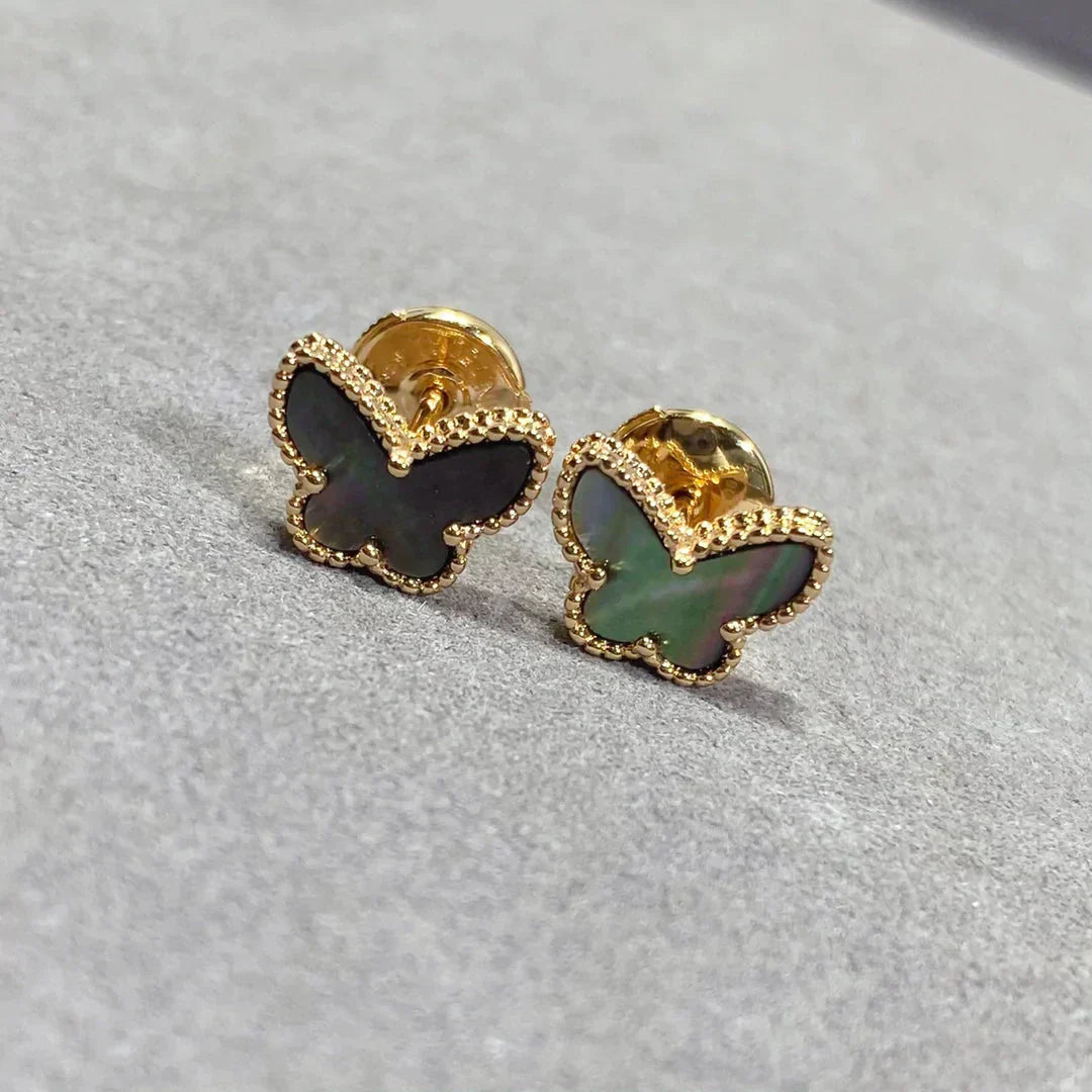 [：Polaidi Jewelry]バタフライ ダークMOP ピアス