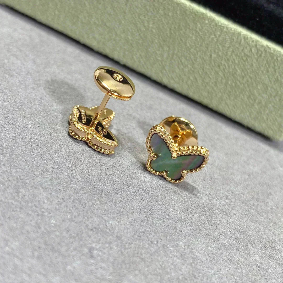 [：Polaidi Jewelry]バタフライ ダークMOP ピアス