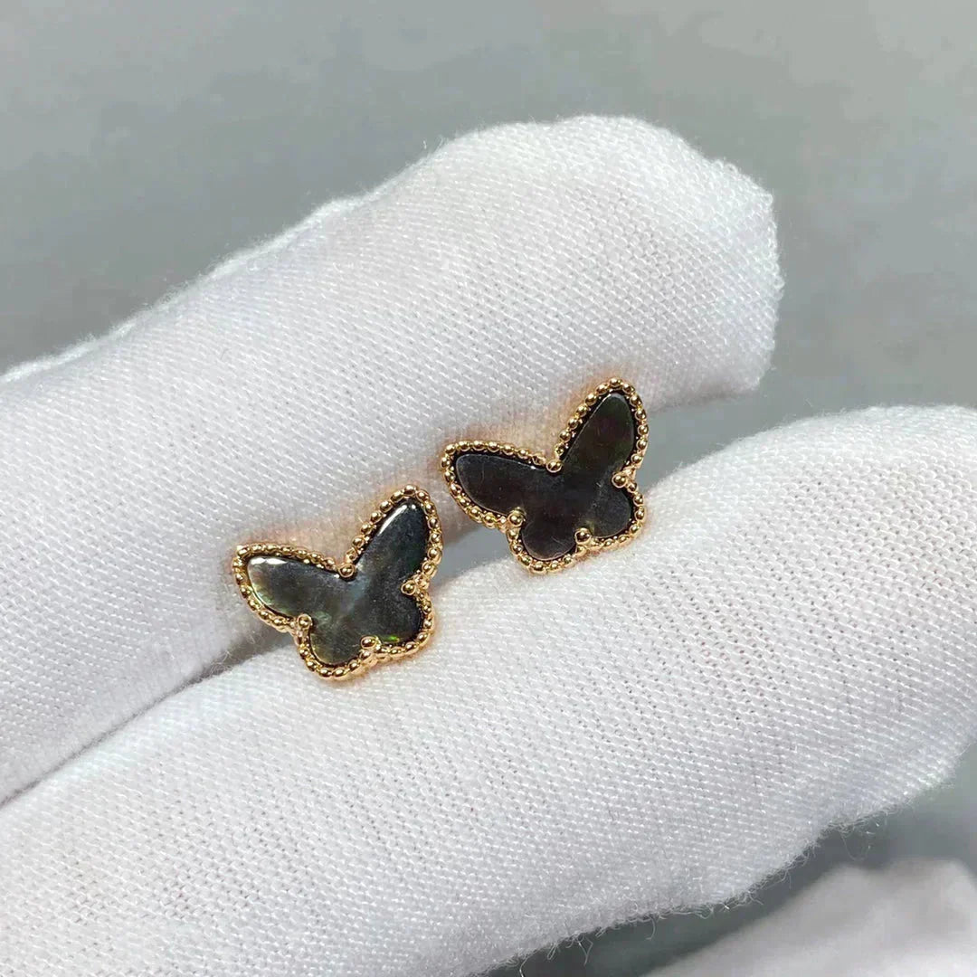 [：Polaidi Jewelry]バタフライ ダークMOP ピアス
