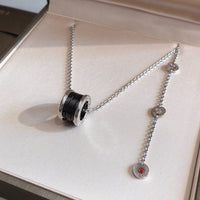 [Perlaura Jewelry ]ZERO 1 BLACK CERAMIC SILVER NECKLACE