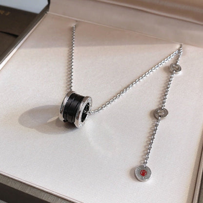 [Polaidi Jewelry]ZERO 1 BLACK CERAMIC SILVER NECKLACE
