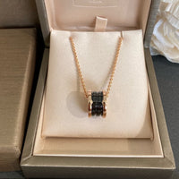 [Perlaura Jewelry ]ZERO 1 BLACK CERAMIC PINK GOLD NECKLACE