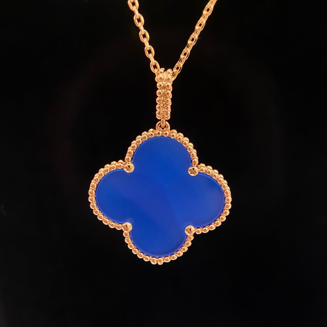 [：Polaidi Jewelry]クローバー 25mm ネックレス ターコイズ ローズゴールド