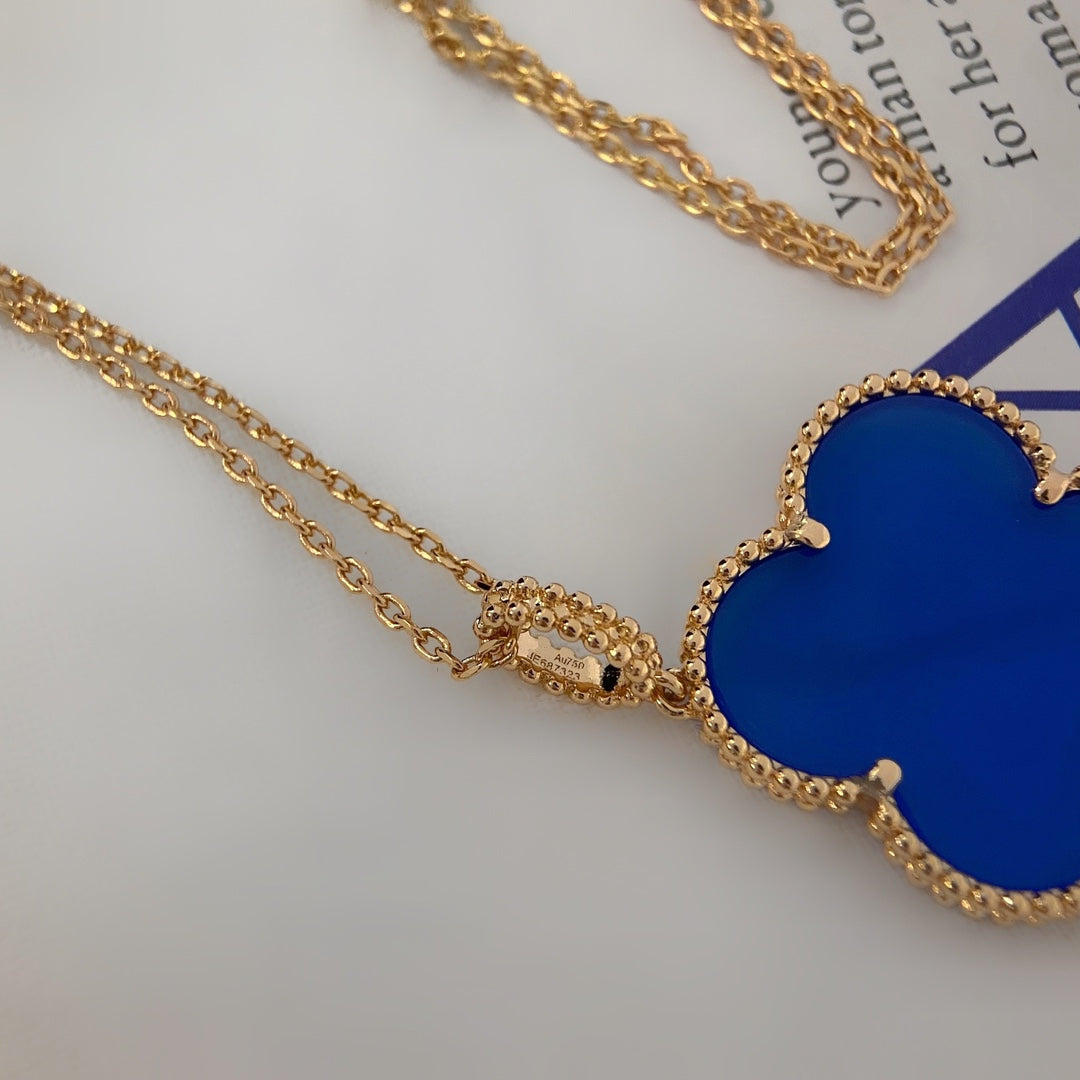 [：Polaidi Jewelry]クローバー 25mm ネックレス ターコイズ ローズゴールド