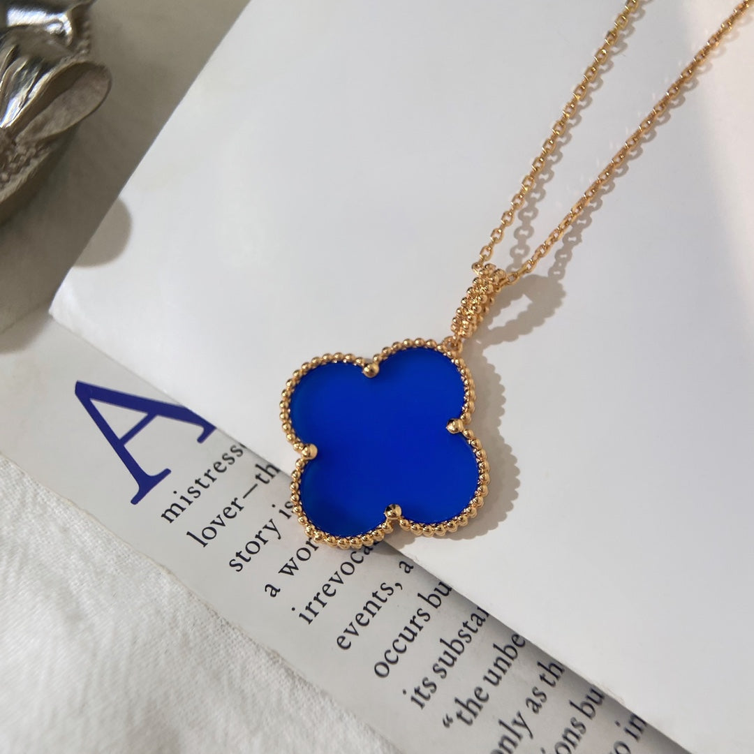[Polaidi Jewelry]CLOVER 25MM NECKLACE TURQUOISE ROSE GOLD