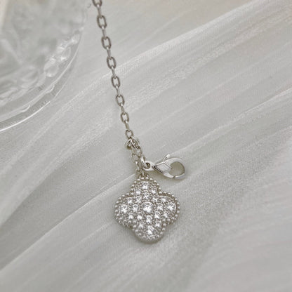 [：Polaidi Jewelry]クローバー 5モチーフ シルバーダイヤモンドネックレス
