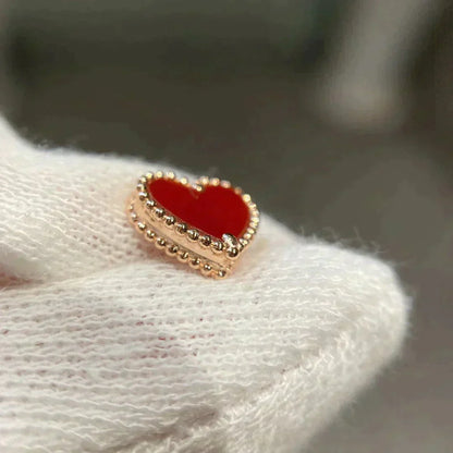 [Polaidi Jewelry]HEART CARNELIAN STUD EARRINGS