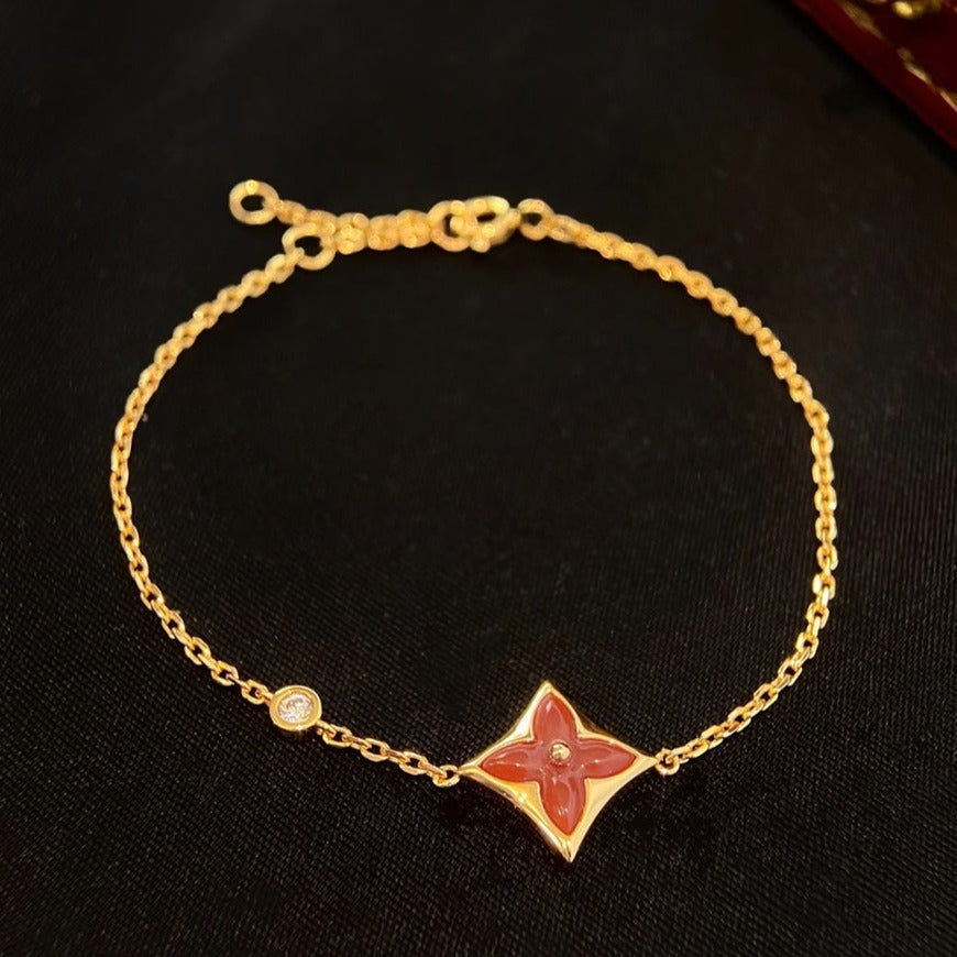 [：Polaidi Jewelry]COLOR STAR CARNELIAN PINK GOLD DIAMOND BRACELET