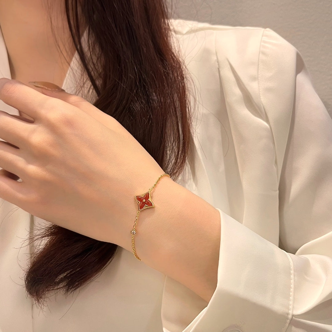 [Polaidi Jewelry]COLOR STAR CARNELIAN PINK GOLD DIAMOND BRACELET