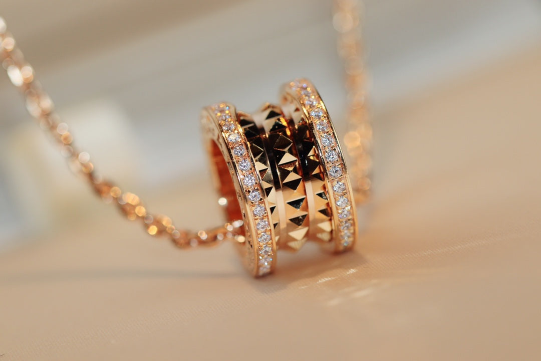 [：Polaidi]ZERO 1 ROCK PEDANT PINK GOLD NECKLACE