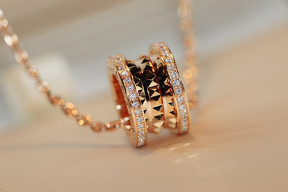 [：Polaidi]ZERO 1 ROCK PEDANT PINK GOLD NECKLACE