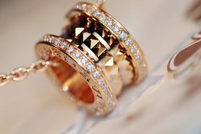 [：Polaidi]ZERO 1 ROCK PEDANT PINK GOLD NECKLACE