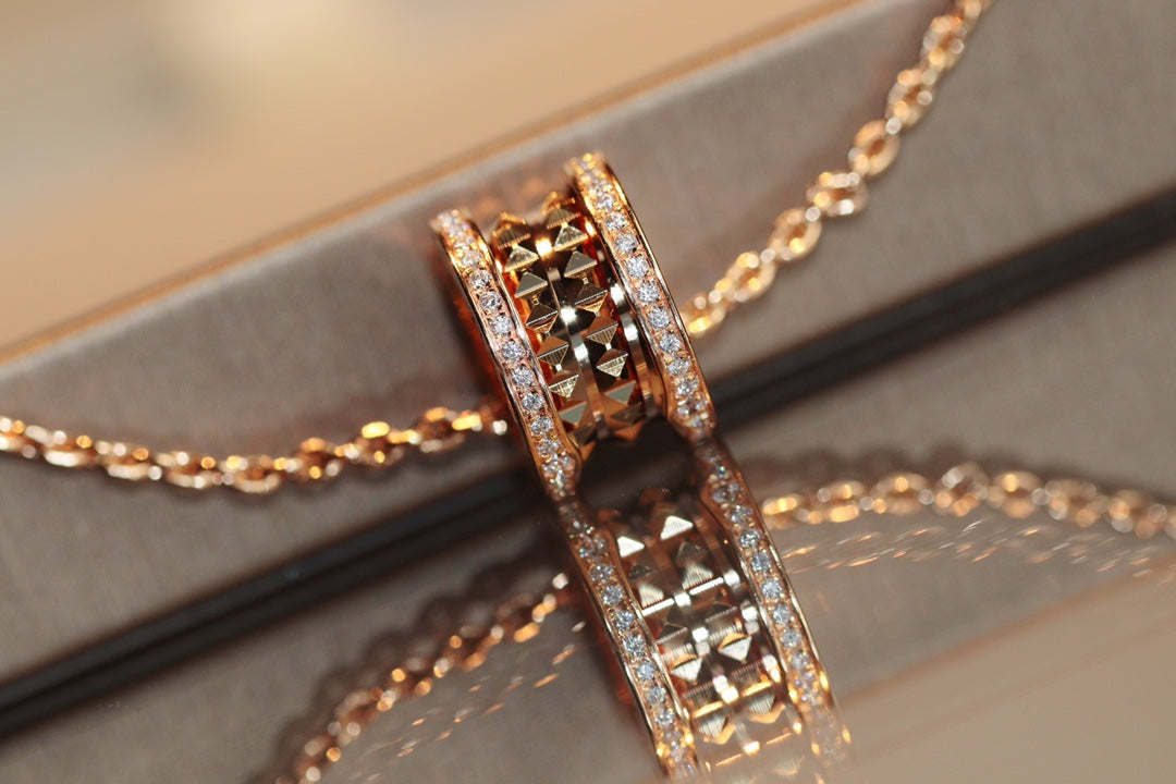 [：Polaidi]ZERO 1 ROCK PEDANT PINK GOLD NECKLACE