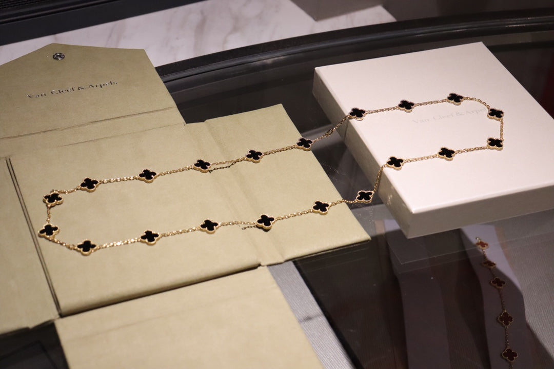 [：Polaidi Jewelry]CLOVER 20 MOTIFS ONYX ROSE GOLD