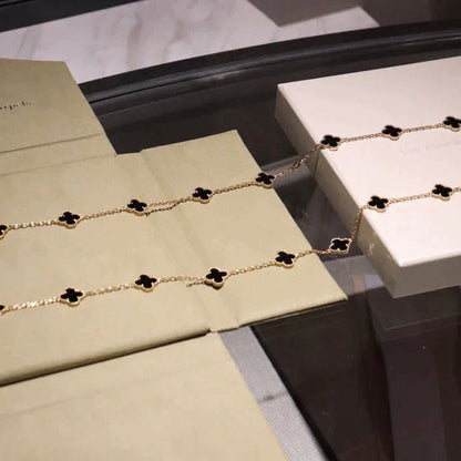 [Polaidi Jewelry]CLOVER 20 MOTIFS ONYX NECKLACE