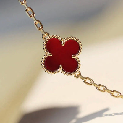[Polaidi Jewelry]CLOVER 20 MOTIFS CARNELIAN NECKLACE