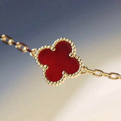 [：Polaidi Jewelry]クローバー 20モチーフ カーネリアン ネックレス