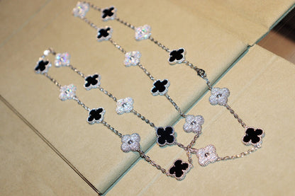 [：Polaidi Jewelry]クローバー 20モチーフ オニキス ダイヤモンド シルバー