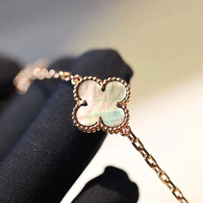 [：Polaidi Jewelry]クローバー 20モチーフ ダークMOP ダイヤモンド ネックレス