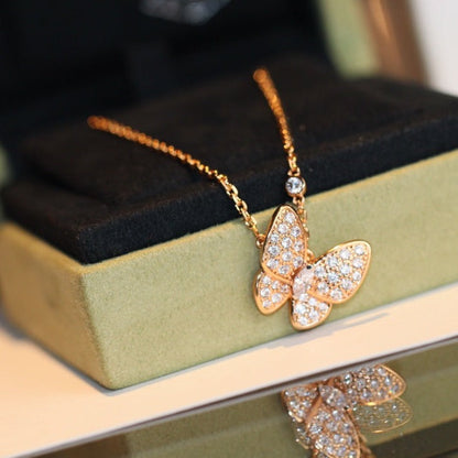 [：Polaidi Jewelry]バタフライダイヤモンドネックレス