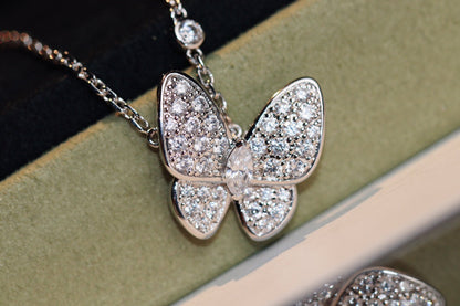 [：Polaidi Jewelry]バタフライダイヤモンドネックレス