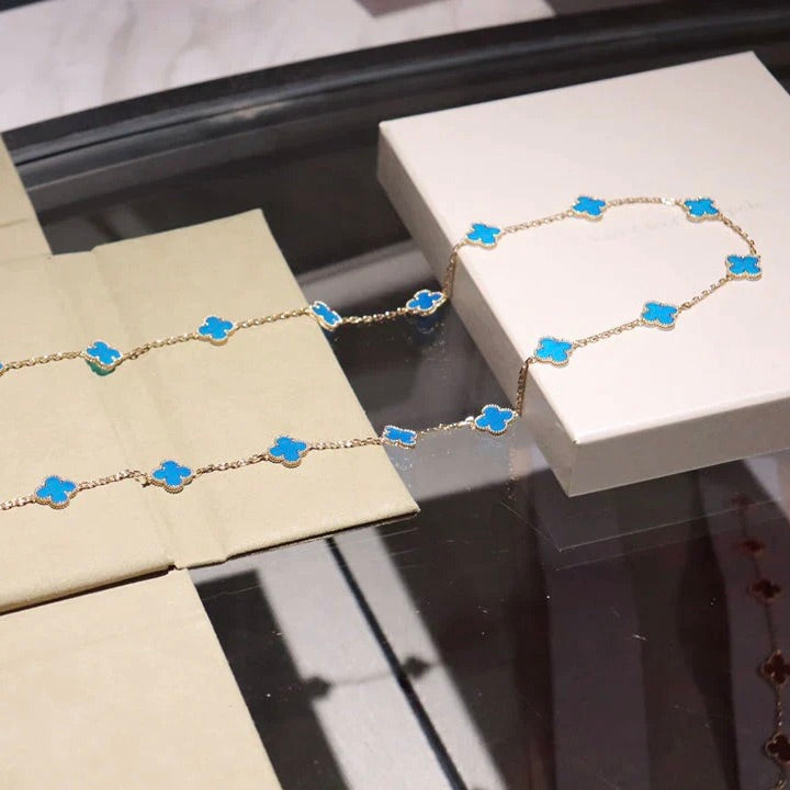 [：Polaidi Jewelry]CLOVER 20 MOTIFS TURQUOISE GOLD