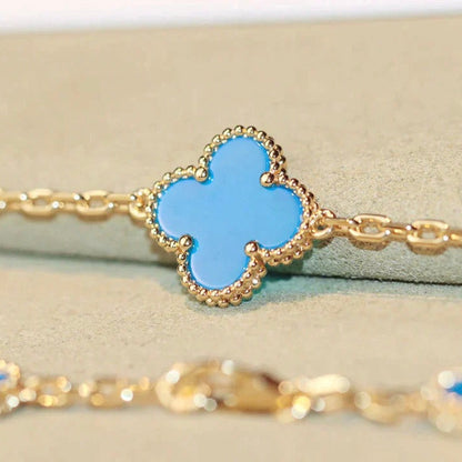 [Polaidi Jewelry]CLOVER 20 MOTIFS BLUE AGATE GOLD