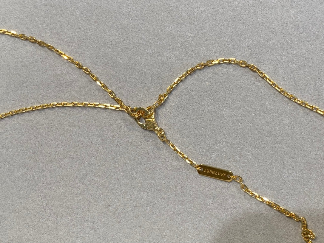 [：Polaidi Jewelry]クローバー 25MM ネックレス ゴールド カーネリアン