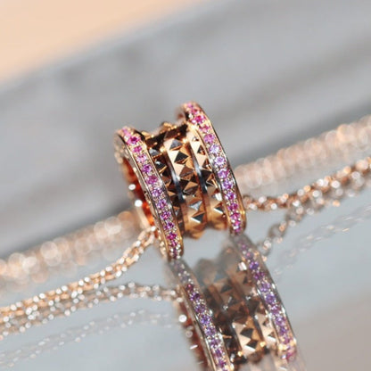 [：Polaidi]ZERO 1 ROCK PINK GOLD PINK DIAMOND NECKLACE
