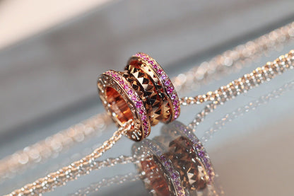 [：Polaidi]ZERO 1 ROCK PINK GOLD PINK DIAMOND NECKLACE