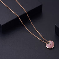 [Perlaura Jewelry ]AMULETTE ROSE GOLD PINK MOP NECKLACE