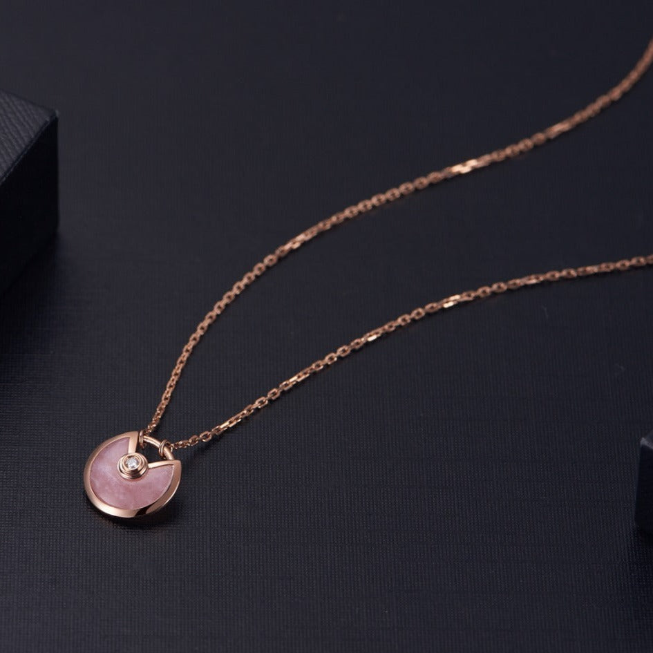[Polaidi Jewelry]AMULETTE ROSE GOLD PINK MOP NECKLACE