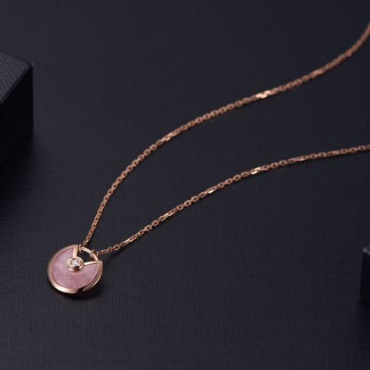 [：Polaidi Jewelry]アミュレット ローズゴールド ピンクMOP ネックレス