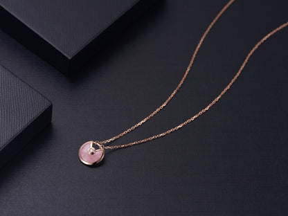 [：Polaidi Jewelry]アミュレット ローズゴールド ピンクMOP ネックレス